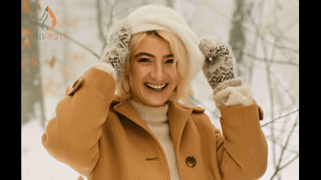 smile, snow, plant, fur clothing